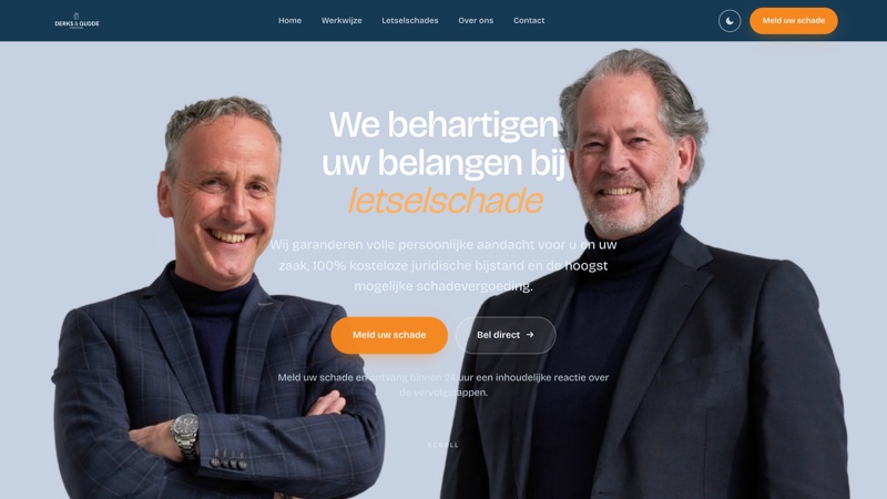 Derks & Gudde, a personal injury law firm site with AI intake by Brainstormers