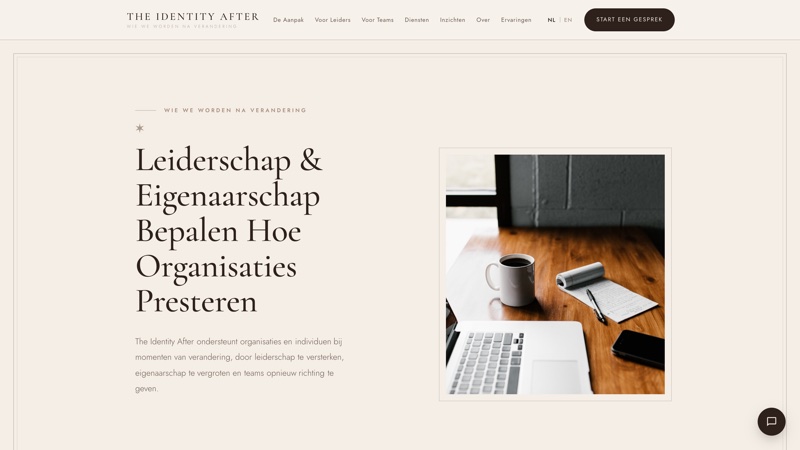 The Identity After, a leadership and change coaching website by Brainstormers