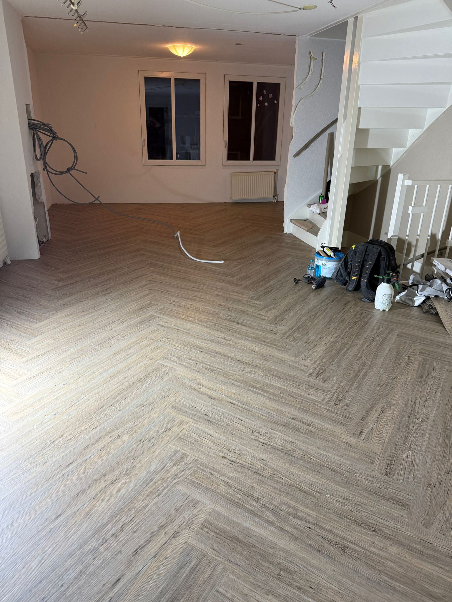 Flawless herringbone wood floors